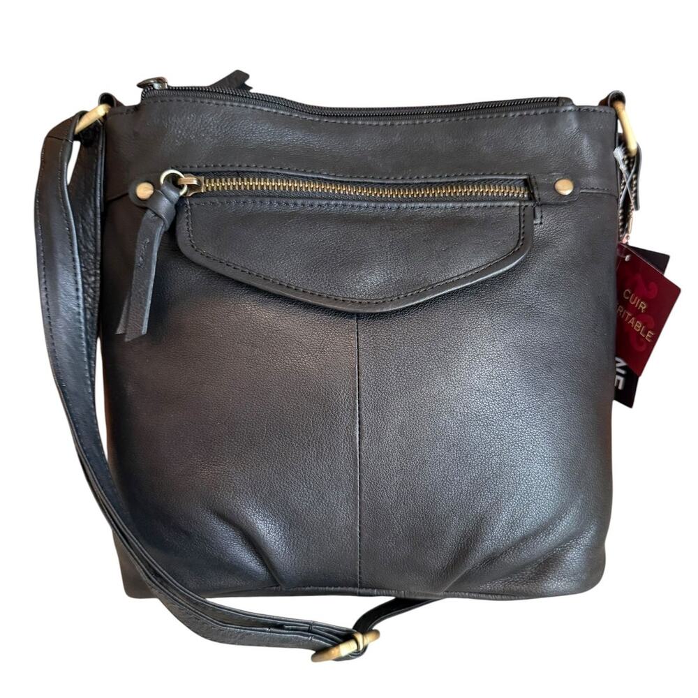 Great American LeatherWorks Genuine Leather Bag Black Medium